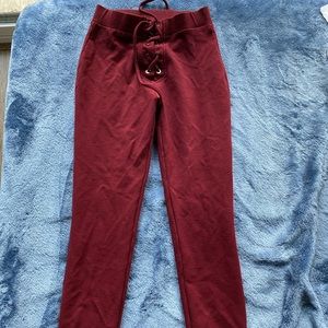 High Waisted Burgundy Leggings